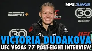 Victoria Dudakova Reacts to Opponents Broken Arm in 34-Second TKO Win | UFC on ESPN 49