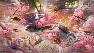 SAKURA and KOI Background Loop 🌸 No Copyright Background | AI Video Generated Loop (HD)