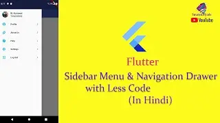 Flutter Sidebar Menu & Navigation Drawer with less Code and Routing in Hindi