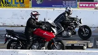 Suzuki V-Strom 1000 (DL1000A) Drag Race Vs. 2014 Suzuki GS 1000 At Pacific Raceways - Kent, WA