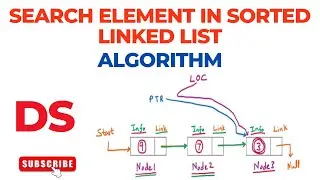 Algorithm to Search Elements in Sorted Linked List | Ascending Descending Order | Data Structure