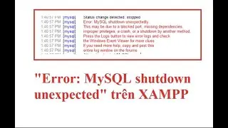 [Solved]XAMPP Error: MySQL shutdown unexpectedly shutdown unexpectedly