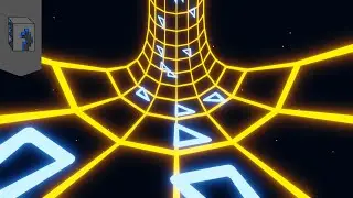 Abstract Sci-Fi Blue And Yellow Neon Triangle Ring 1 Hour Loop | HD 60Fps Sci-Fi Background