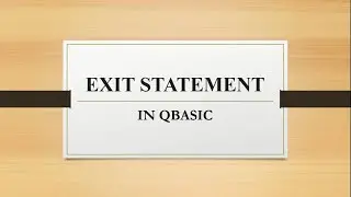 EXIT Statement in QBASIC || CODE MANIA