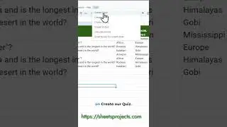 Create Quizzes using google sheets and chatGPT #chatgpt #quiz #googleforms #googlesheets #shorts