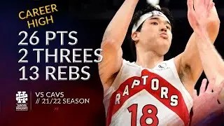 Yuta Watanabe 26 pts 2 threes 13 rebs vs Cavs 21/22 season