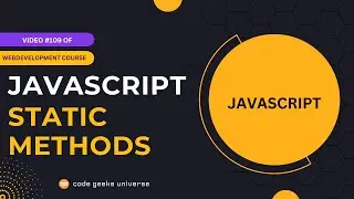 JavaScript Classes: How to Use Static Methods 🚀  | Web Development Tutorial #109