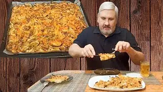 ЛУКОВЫЙ  ПИРОГ С ВКУСОМ И ЗАПАХОМ ЖАРЕНОЙ КАРТОШКИ. Домашний рецепт вкусного и простого блюда..