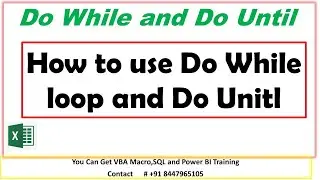 How to use Do while Loop and do until loop' | Hindi