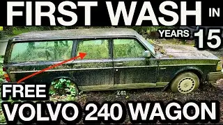 First Wash In 15 Years: Free ABANDONED 1991 Volvo 240 Wagon Disaster Detail!