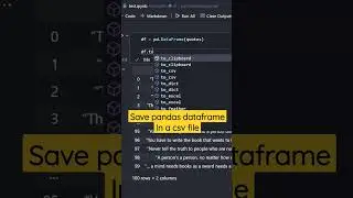 Save Python pandas dataframe to csv file #shorts #python