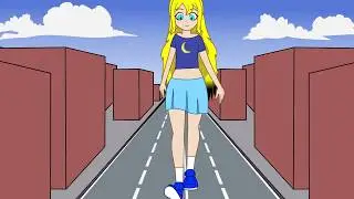 Giantess 2D animation: Luna on the Move!