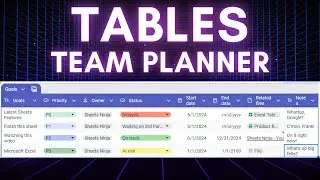 Tables in Google Sheets! Team Planning Table Templates [Free Sample Download]