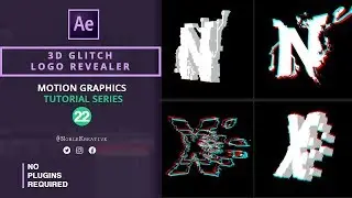 3D Glitch Logo Revealer in After Effects | No Plugins