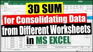 3D Sum in Excel [ Consolidate Data in Excel ]