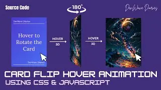 Easy Card Flip Animation on Hover using CSS and Animejs | CSS 3D Animation | Animejs | Google Fonts