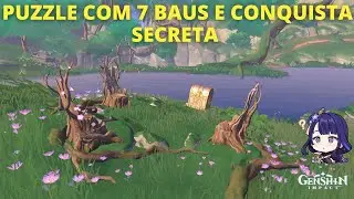 PUZZLES DOS 7 BAUS DO OASIS ETERNO COM CONQUISTA SECRETA GENSHIN IMPACT