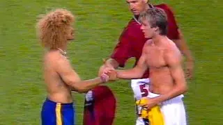 The day Carlos Valderrama and David Beckham gave football lessons in 1998