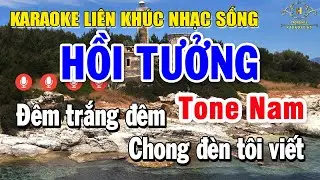 Karaoke Liên Khúc Nhạc Trữ Tình Tone Nam Dễ Hát | Chọn Lọc Nhạc Vàng bolero Mới Nhất - Hồi Tưởng