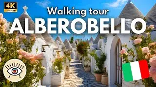 ITALIA, Puglia [4K] Alberobello ✅ PASEO A PIE con subtítulos "WALKING TOUR" - Relax - ASMR