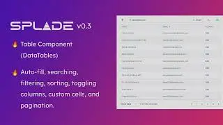 Laravel Splade - Table Component (DataTables auto-fill, search, sorting, pagination, and more!)