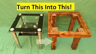 Homemade DIY, Wood and Glass Table!