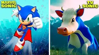 SUPERMAN SUPERHERO SONIC the Hedgehog CHARACTERS as COW 2023