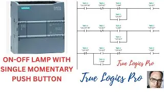 ON-OFF LAMP WITH SINGLE MOMENTARY PUSH BUTTON ON SIEMENS PLC, HMI SIMULATOR