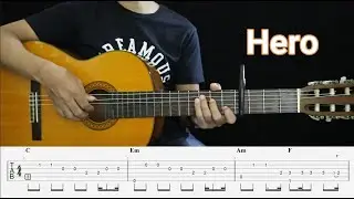 Hero - Cash Cash, feat. Christina Perri - Fingerstyle Guitar Tutorial TAB + Chords + Lyrics