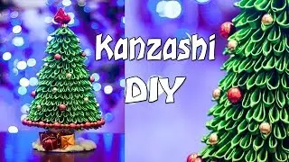 Ёлка Елочка  Канзаши Мастер Класс / DIY: Kanzashi Christmas tree