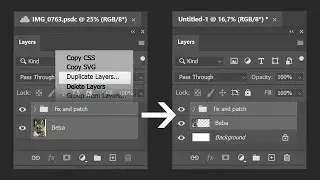 How to Duplicate Layers and Layer Groups Between Documents in Adobe Photoshop