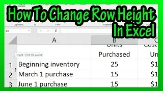 How To Change (Increase Or Decrease) The Row Height For Cells In An Excel Spreadsheet Explained