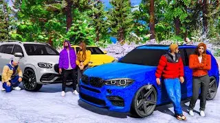 РЕАЛЬНАЯ ЖИЗНЬ В GTA 5 - ПОЕЗДКА С СЕМЬЕЙ НА ДАЧУ! ПРОВЕРКА MERCEDES GLS 63 ПО СНЕГУ И ЛЬДУ! 🌊ВОТЕР