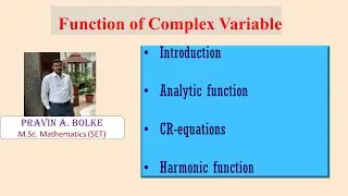 Lecture 1: Analytic function, Cauchy-Reimann equations, Harmonic function