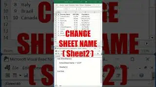 Sheet Name with Excel VBA #shorts
