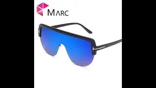 MARC Luxury Oversized One Piece Lens Sunglasses Women Brand Designer Fashion Sun Glasses Gradient