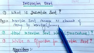 Insertion sort in Data Structure | Insertion sort algorithm | #DataStructure