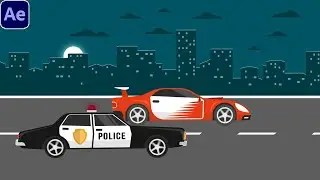 2D Police Car Chase Animation | After Effects Tutorial