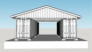 Grace's 34' x 40' Container Building - In the Rain and Thunder :) - SketchUp