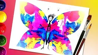 Как нарисовать бабочку в технике монотипия