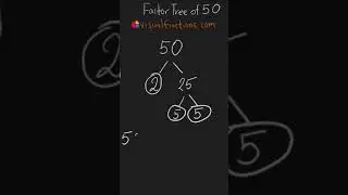 Factors of 50: Prime Factorization Using a Factor Tree #mathshorts #mathtricks #math #quickmath