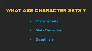 What are character sets, meta characters, quantifiers in REGEX