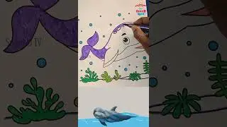 Coloring Dolphin #kids #toddler #animals  #dog