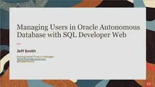 Managing your Users in Oracle Autonomous Database