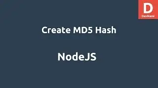 NodeJS Create MD5 Hash