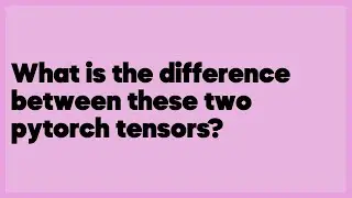 What is the difference between these two pytorch tensors?  (1 answer)