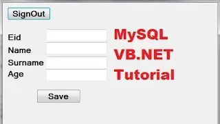 MySQL VB.NET Tutorial 5 : How To Open A Second Form using First Form + signout