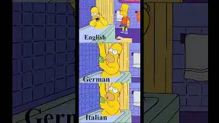 😂Bart Hits Homer With A Chair in 3 languages！#thesimpsons