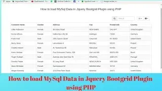 How to load MySql Data in Jquery Bootgrid Plugin using PHP