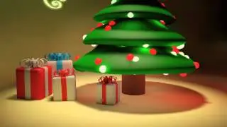 Merry Christmas Intro Cinema 4D FREE gift box Christmas tree lights New Year